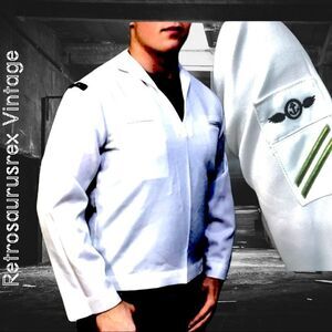 𝅺vintage US Navy Pullover Uniform Men’s Shirt, Size 42R